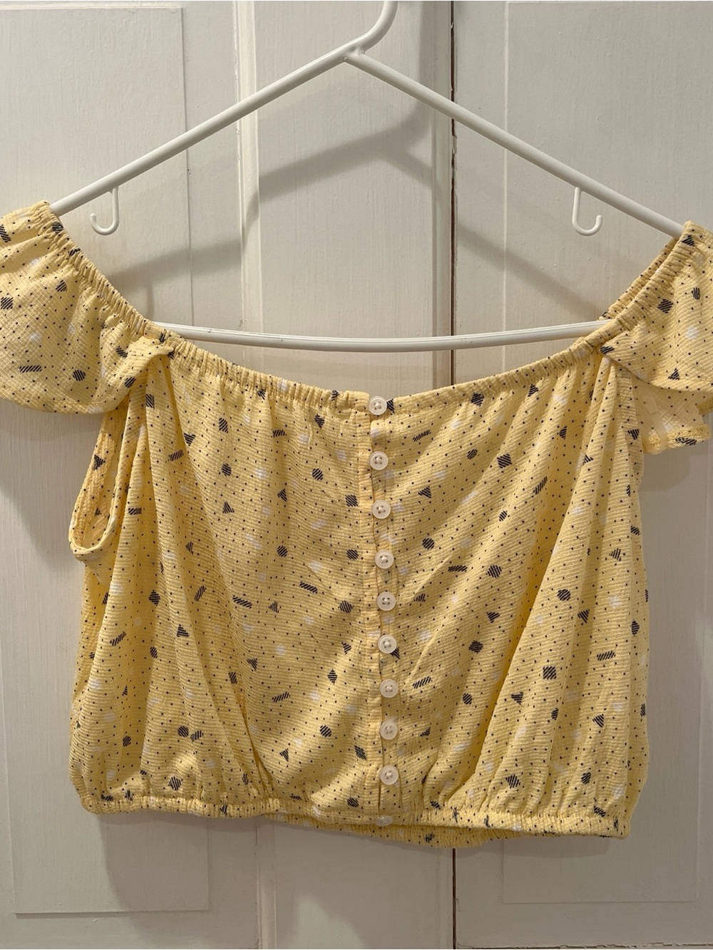 Ardene Yellow Off-Shoulder Button-Front Blouse